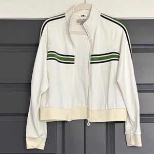Tory Sport White and Green Tech Pique Jacket Small